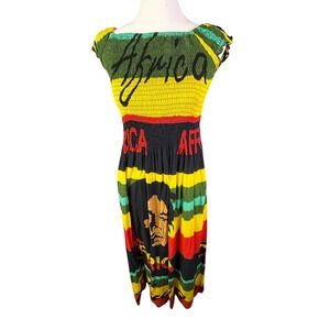 Jessica Taylor Off The Shoulder Dress Bob Marley African Freedom Rasta Medium
